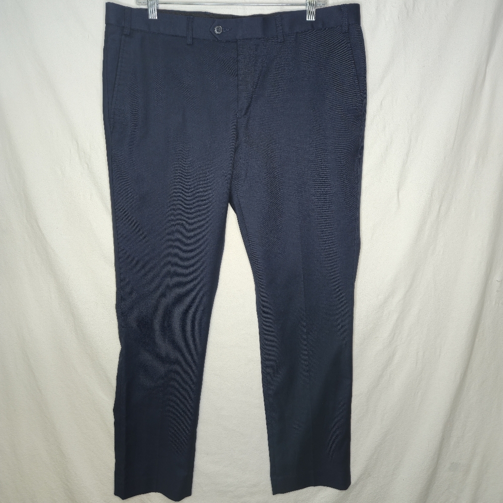 Grafton Men's Slim Fit Dark Blue Dress Pants Size 36W X 30L